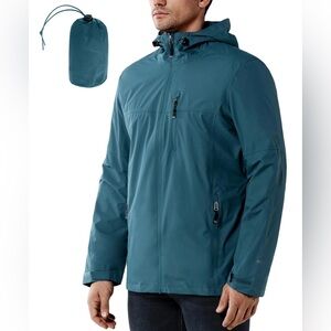33,000 FT Jacket Mens Med Raincoat Outdoor Hiking Lightweight Packable Coat $99